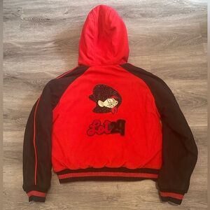 Vintage Y2K Speedy Gonzales Lot 29  Red/Black/Blue Faux Fur Bomber Jacket Sz XL